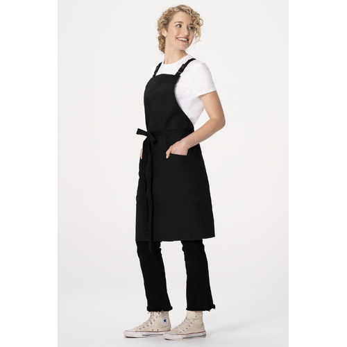 Lockharte Canvas Cross Over Back Apron Black (pair with strap XNS07)