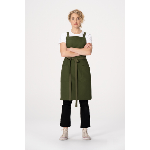 Lockharte Canvas Cross Over Back Apron Military Green  (pair with strap XNS07)
